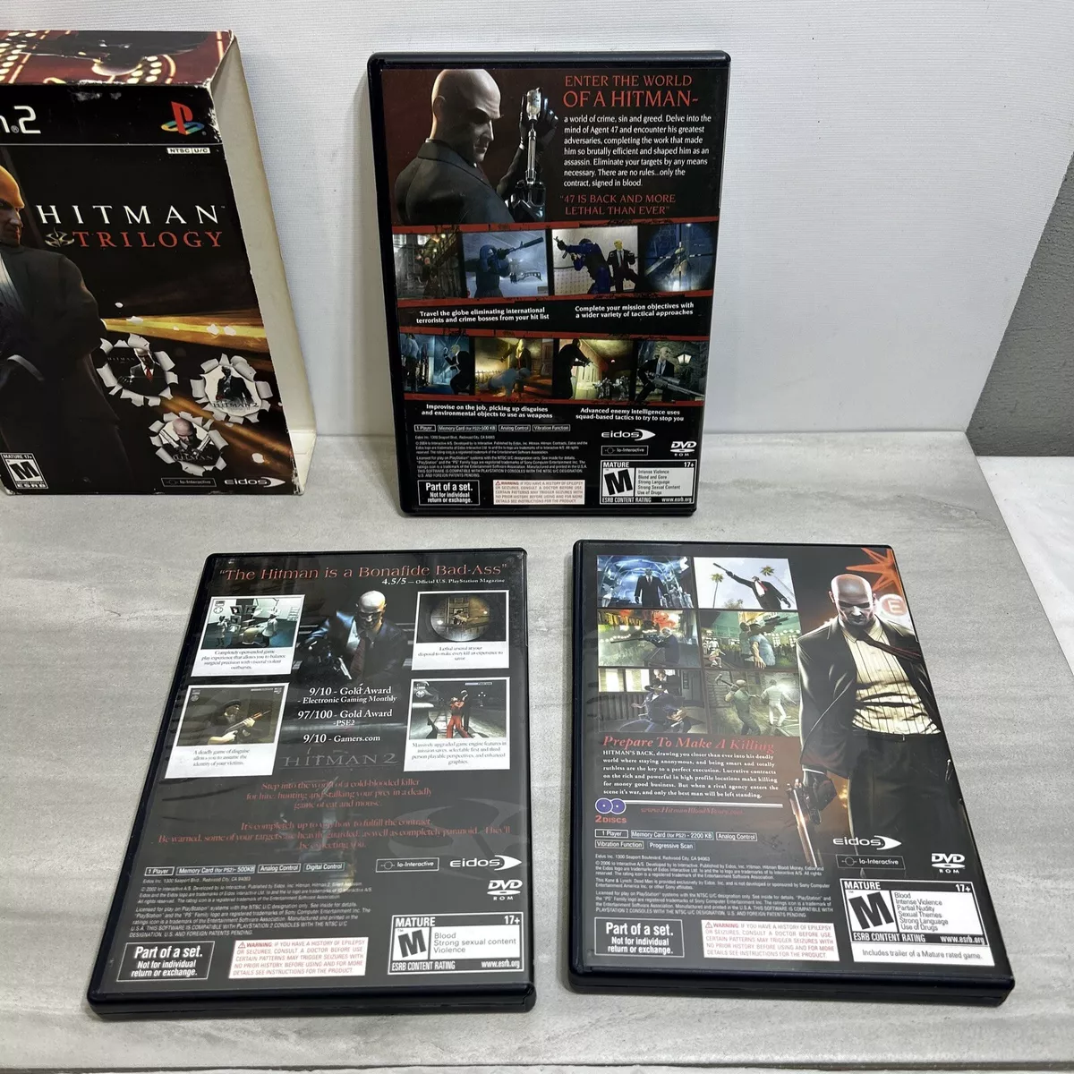 Hitman Trilogy (Sony PlayStation 2, PS2) Box Set 3 Games W/ Manuals *READ*