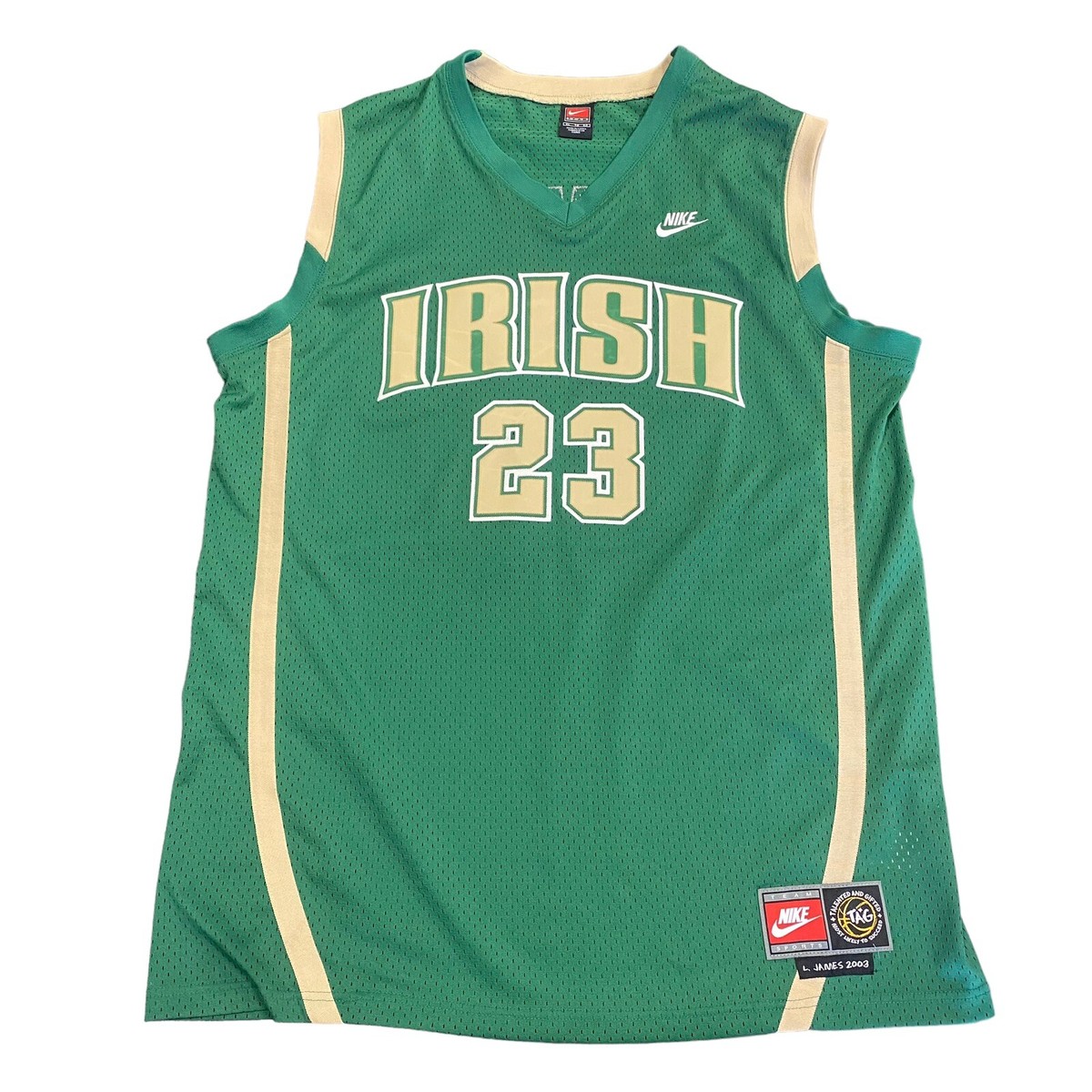 Nike IRISH 23 JAMES バスケットボールユニフォーム VTG Nike #23 St Vincent Mary Irish High School Jersey Lebron