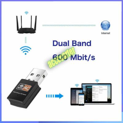 AC 600Mbps WLAN Stick Dual Band 2.4GHz / 5GHz WIFI Dongle USB Wireless Adapter