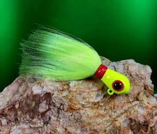Sea Striker Bug Eye Jig 4oz Chartreuse/Red Bug Eye/Chartreuse/Green Tail/Mylar