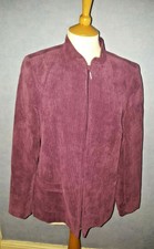 Bm Deep Purple Cordray Jacket Light Coat Zip Pockets Bn Missing Belt Bn Sz 14