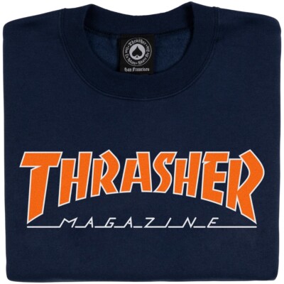 Thrasher Magazine OUTLINED MAG LOGO CREW NECK Skateboard