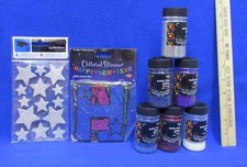 Glitter Extra Fine 6 Colors Happy New Year Streamer Star Stickers Craft Lot