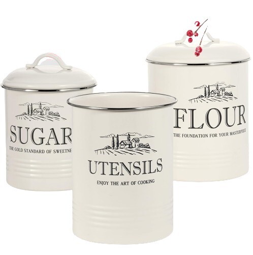 Farmhouse Kitchen Canister Set of 3 - Airtight Containers - L2.129