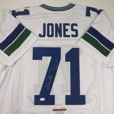 Autographed Football Jersey Framed Walter Jones Signed Football