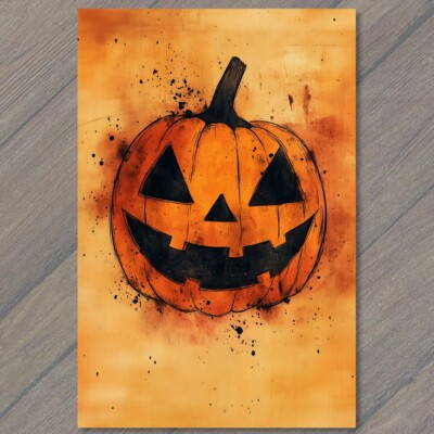 STICKER Halloween Pumpkin Cute Orange Jack-O-Lantern Adorable Spooky Fall Fun