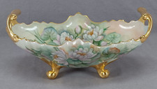 Elite Works Limoges Signed AA Harvey Water Lilies & Gold Centerpiece Bowl