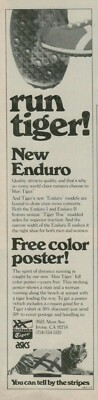 1978 Asics Tiger Enduro World Class Running Shoe Trac Stripes Vintage Print Ad
