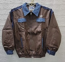 New Aelfric Eden Denim Patchwork Jaquard Leather Jacket Btown Size Xlarge