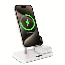 Wireless Fast Charging Station Compatible with Apple 3-in-1 Charger Stand 15W