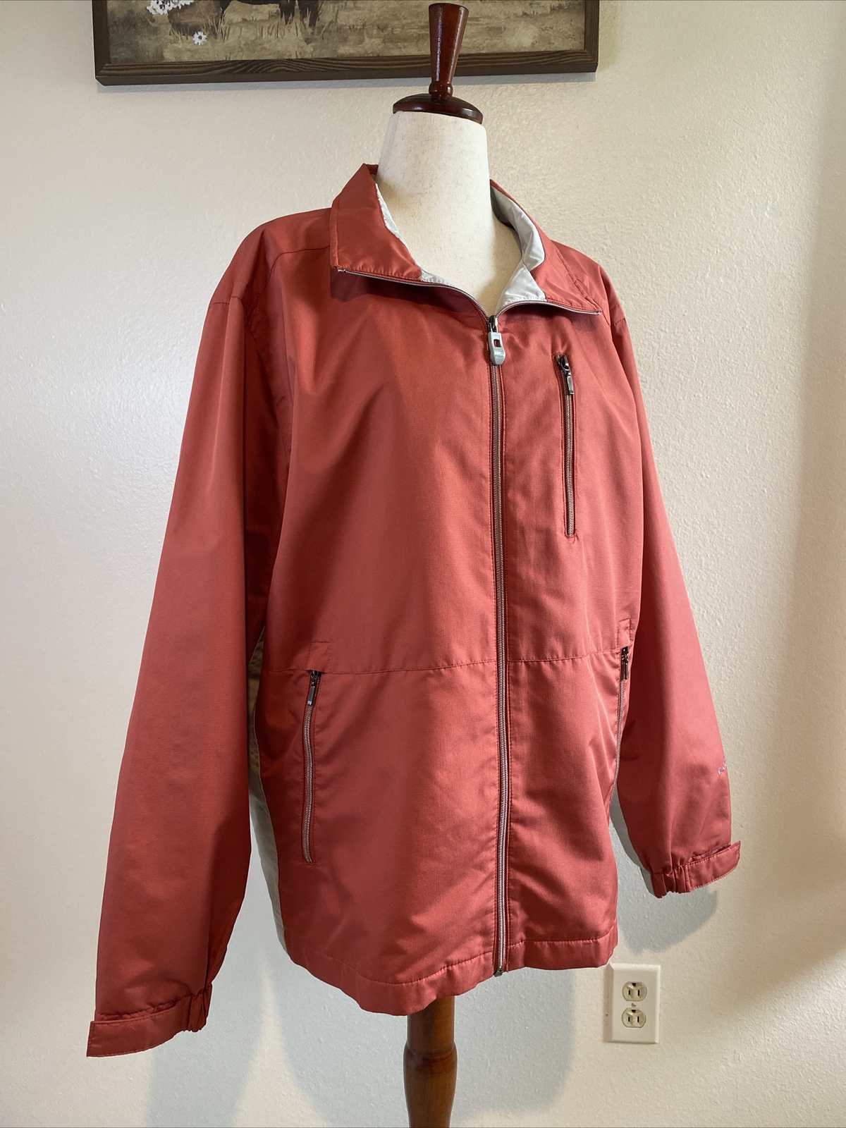 London Fog Women’s Lightweight Windbreaker Jacket in Burnt Orange, Size Large