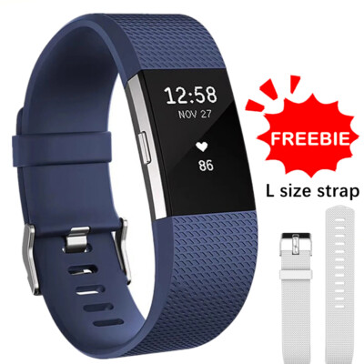 Fitbit Charge 2 Smart Watch Heart Rate Fitness Tracker Blue - S & L Sizes