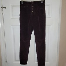 Universal Thread Womens High Rise Skinny Corduroy Jeans Burgundy Size 0 Stretch