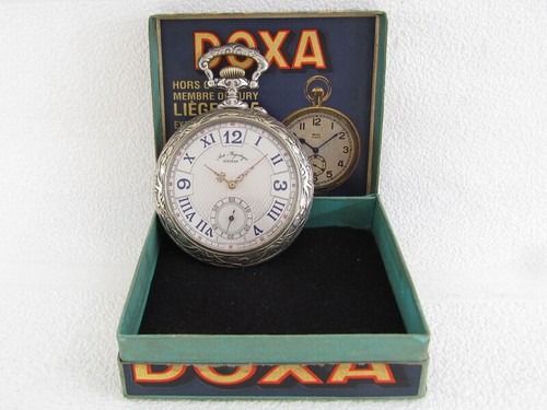 DOXA Antik 1910er Schweizer Amazing Art Deco Teppich Dilizhans Riesige Uhr + Box - Bild 1 von 12