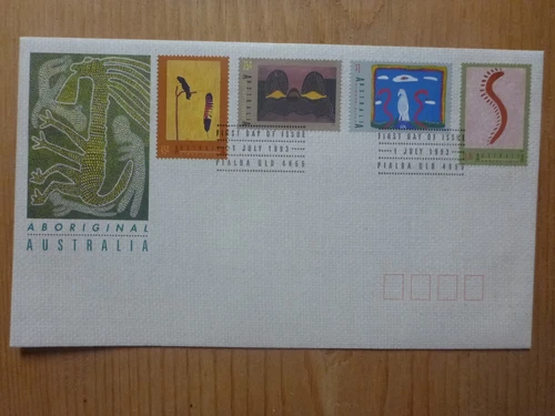 AUSTRALIA 1993 ABORIGINAL ART SET 4 STAMPS FDC FIRST DAY COVER