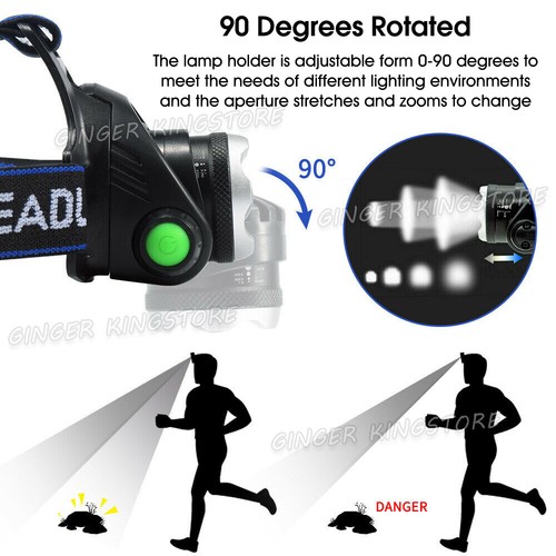 1200000LM Head Torch Headlight CE Camping Headlamp USB Rechargeable Waterproof - Picture 5 of 10