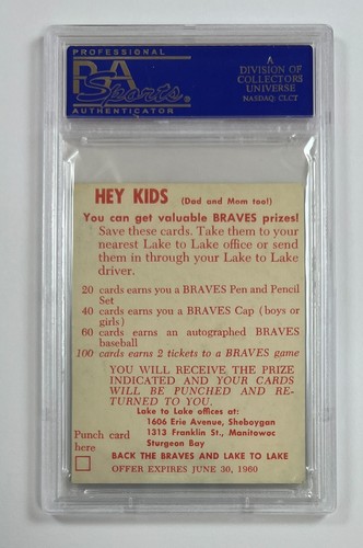 1960 Lake to Lake Johnny Logan PSA 8 NM-MT SF-2305 - Bild 2 von 2