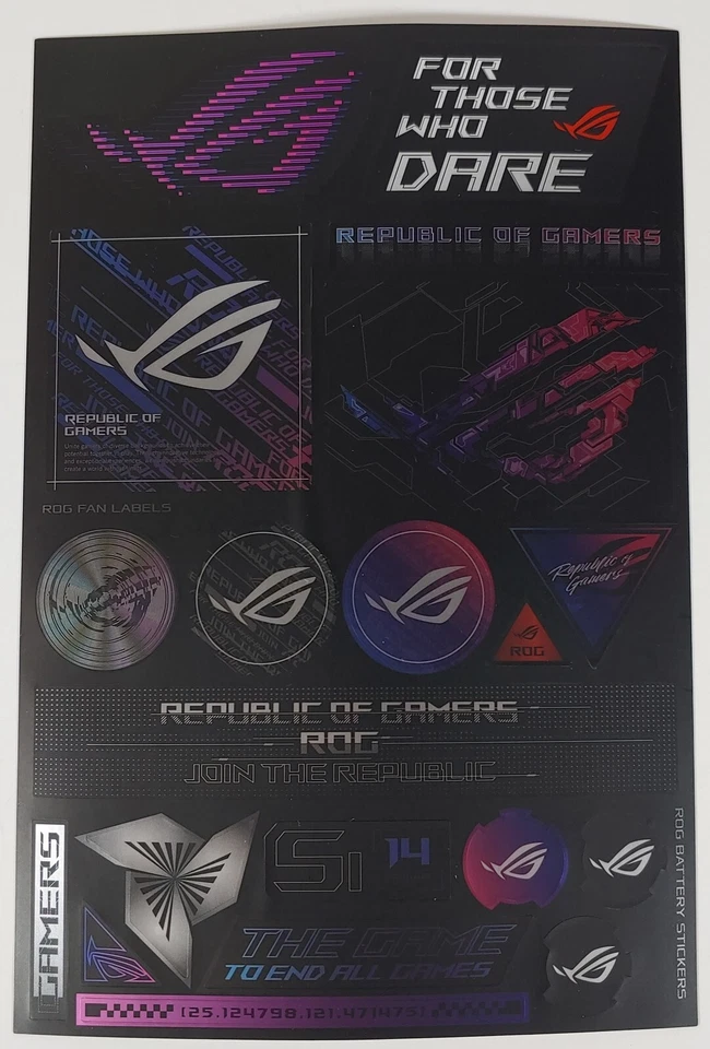 Asus Rog Republic of Gamers Keychain and New ROG sticker sheets, set of 5 each - Image 4 of 4