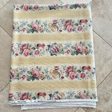 Raymond Waites Mill Creek Upholstery Fabric Tan Striped Floral 4.83 Yds 54" W