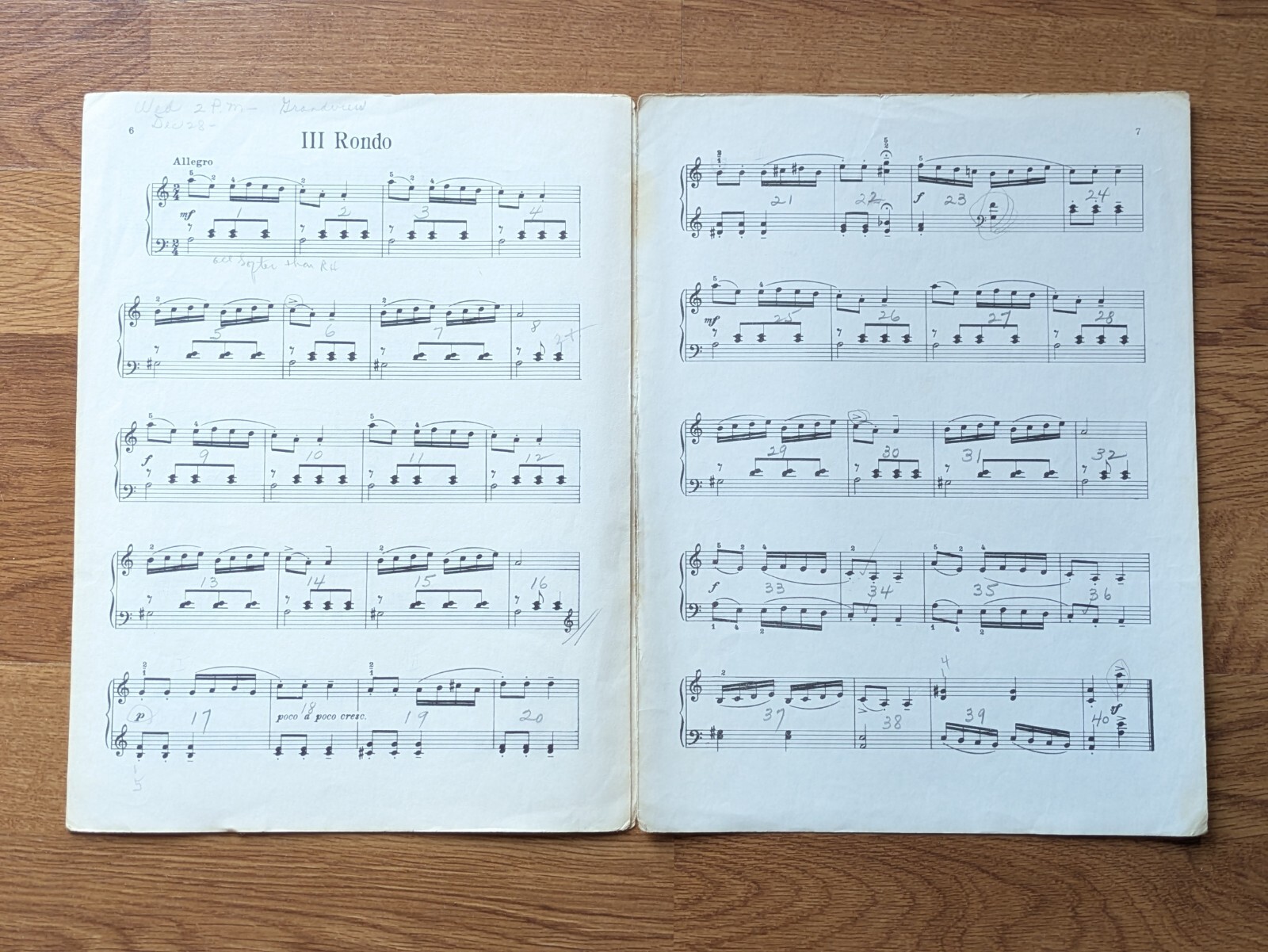 Spartiti Vintage - 1950 Sonatina in La Minor di Hazel Cobb, Piano Solo foto 6