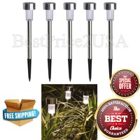 5pack Solar Powered Pathway Led Lights Garden Pathway Outdoor Stainless Steel Us 5pack Solar Powered Pathway Led Lights Garden Pathway Outdoor Stainless Steel Us