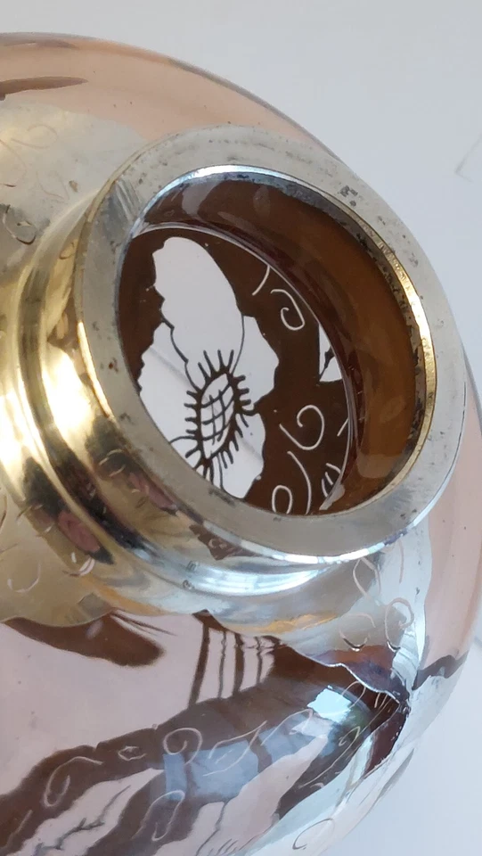 VASO IN VETRO ART DECO' OVERLAY MADE IN ITALY 1930-40 - Immagine 4 di 4