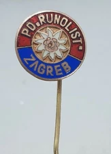 Croatia Mountaineering Club PD- RUNOLIST Zagreb, KASUN, vintage pin badge 1960s