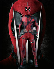 Kids Deadpool Costume Suit with Detachable Mask, Multi-Color, Pre-owned