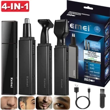 Mens 4-In-1 Ear/Nose/Eyebrow/Beard Hair Trimmer Clipper Grooming Shaving Kit HOT