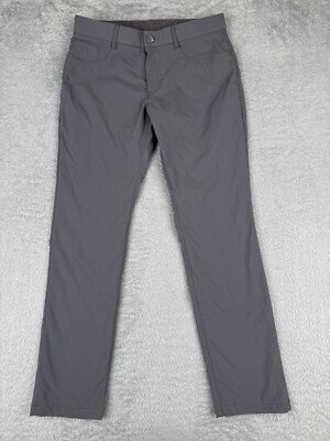 Cintas Pants 34 Gray Chino Nylon Blend Design Collection Straight Leg Uniform