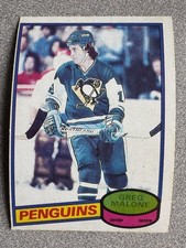 1980-81 O-Pee-Chee Greg Malone Card #186 Pittsburgh Penguins NM