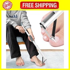 Long Handled Toenail Clippers, Ergonomic Wide Jaw Opening, Ideal for Thick Nails