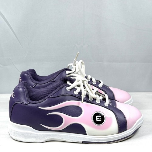 Etonic Flame Pink/Purple Bowling Shoes Synthetic Uppers 6.5M Perfect Slides