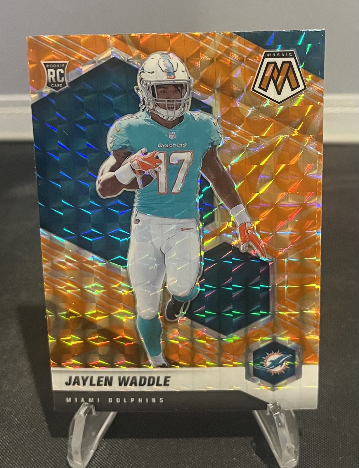 Jaylen Waddle Panini Mosaic #308 Orange Reactive