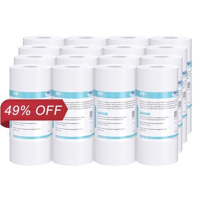 16 PACK 5 Micron 10''x4.5'' Big Blue Sediment Water Filter Whole House Replacement