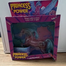 Mattel Princess of Power Crystal Moonbeam Horse w Wings Saddle Comb Box 1984