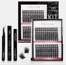 MILLY BEST Lash Clusters 144pc Eyelash Extension 10-18mm Individual Lash Kit 