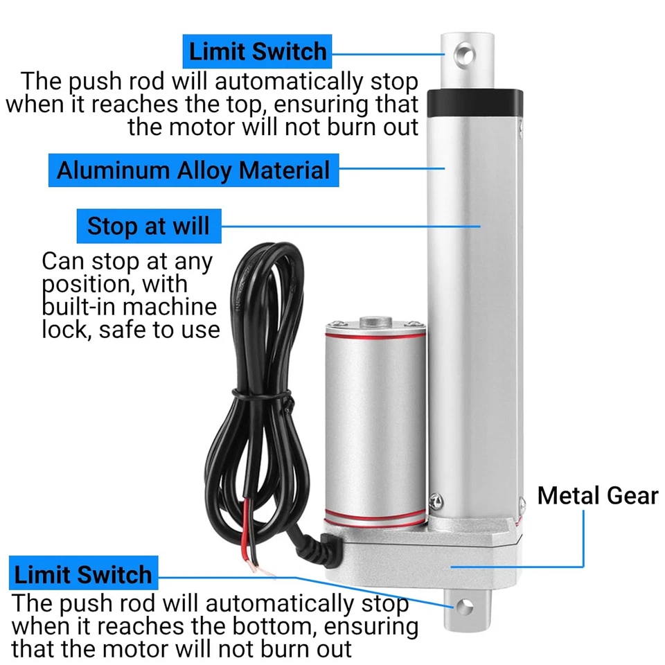 Attuatore Lineare a Corsa 100 Mm Attuatore Lineare Elettrico per Impieghi Gravos - Immagine 4 di 4