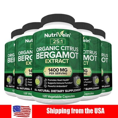 Extra Strength Citrus Bergamot 25:1Extract 1400mg,Vegan/Non GMO Maximum Strength