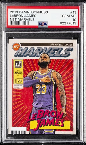 2019 PANINI DONRUSS NET MARVELS #19 LEBRON JAMES PSA 10