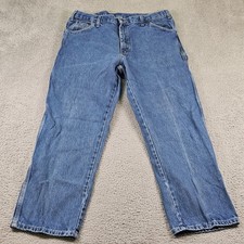Dickies Jeans Mens 36x30 Relaxed Fit Carpenter Workwear Denim Hammer Loop Pants