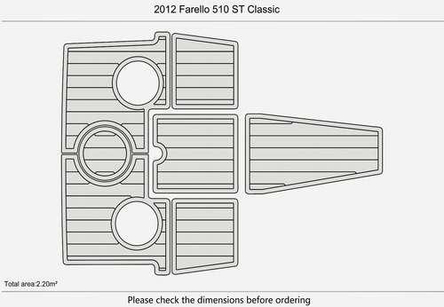 2012 Farello 510 ST Classic Anti-slip mat Custom EVA faux teak marine deck floor - 第 3/13 張圖片