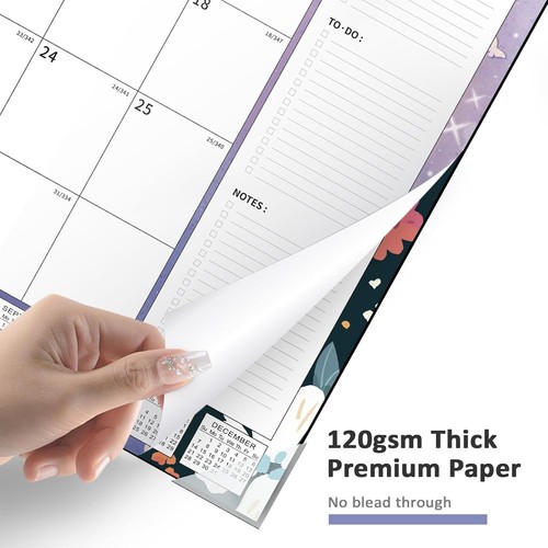 Elegante Calendario de Escritorio 2025-2026 22"x17" con Diseño Floral Mariposa y Pegatinas - Imagen 9 de 9
