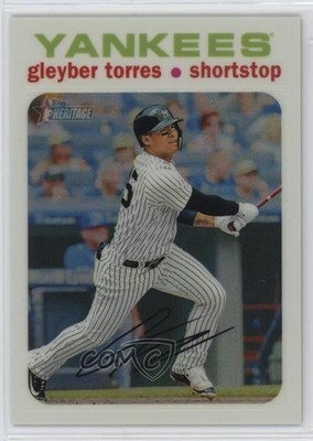 2020 Topps Heritage Chrome White Refractor 38/71 Gleyber Torres #THC-483 8u9