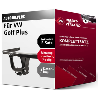 Für Golf Plus 5M1/521 (Auto Hak) Anhängerkupplung starr + E-Satz 7pol Set