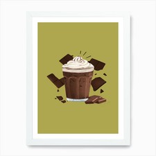 Iced Coffee Art Print Framed Wall Art Poster Canvas Print Picture