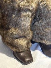 NWOT Adult Brown Faux Fur Furry Fuzzy Stylish Leg Warmers Boot Covers Costume