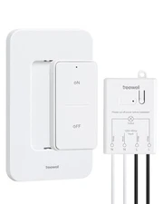Wireless Light Switch and Receiver Kit, 200FT RF Range Remote Control Light Swit