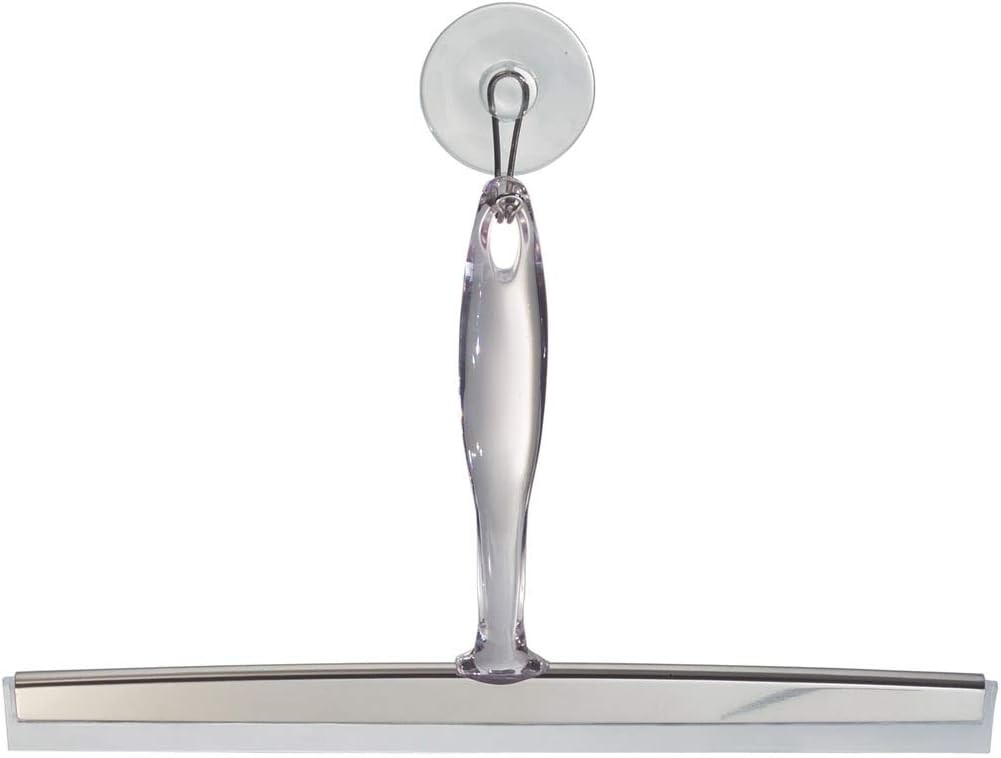 iDesign Zia 12-Inch Metal & Plastic Bathroom Squeegee - Stainless Steel & Clear Blade