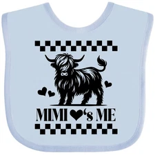 Inktastic Mimi Loves Me Highland Cow Baby Bib Grandchild Grandson Granddaughter